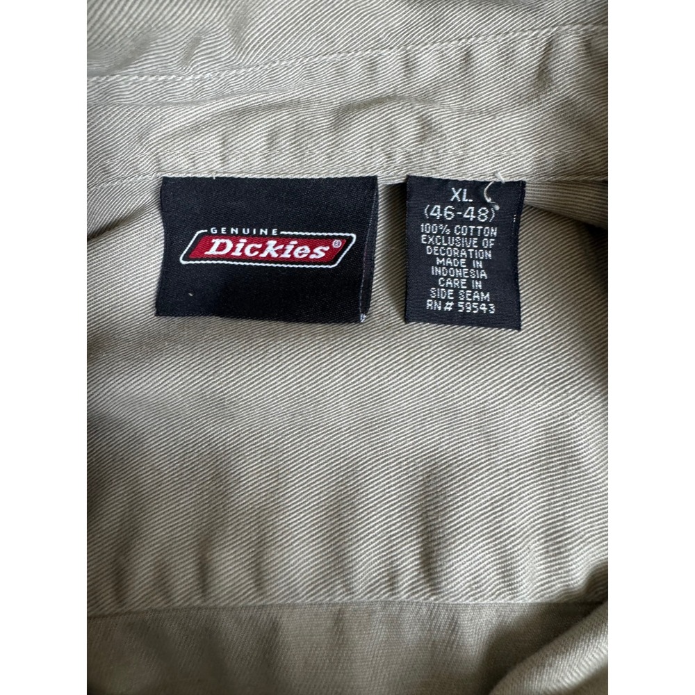 Dickies Mens XL Khaki Navy Two Tone Short Sleeve Work Shirt Cotton Button Up - Picture 14 of 15